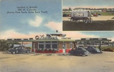 Postcard CA: Frontier Drive In, by Santa Anita, Arcadia, California 40's Linen picture