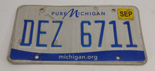 Michigan 2022 Pure Michigan License Plate DEZ 6711 michigan.org picture