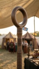 Handcrafted Indian Rosewood Shepherd Staff, Detachable, Ceremonial Wooden Stick picture