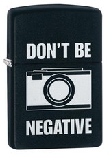 Zippo Don't Be Negative Black Matte Windproof Pocket Lighter, 218-064114 picture