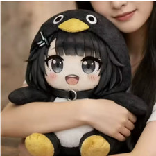 Cute Black Penguin Anime Girl Plush Toy Soft Kawaii Doll picture
