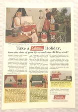 1966 Coleman Original Print Ad Full Page - Take A Coleman Holiday. Vintage picture