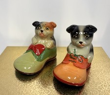 Vintage 1930s/40s Dog In Shoes Pencil Sharpener Pair Made In Japan Kitsch Retro picture