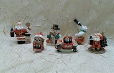 Coca-Cola Six Small Christmas Ornaments Set Holiday Coke New picture