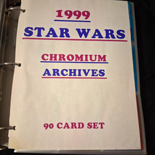 Topps 1999 Star Wars Chromium Archives Complete 90-Card Trading Card Base Set picture