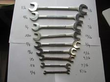 Craftsman 9  Piece Double Open End Wrench Set 1/4” - 1 1/8” V Series USA picture