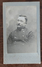 CDV uniformed man w delightful mustache, wistful look Russian? picture