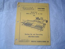 1964 Versatile 103 self propelled swather set-up operator's instruction manual  picture