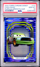 2024 TOPPS CHROME DISNEY /150 CHICK HICKS #117 PURPLE GREEN PULSAR PSA 10 CARS picture