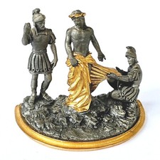 Franklin Mint Pewter Sculpture The Tenth Station Jesus Stripped of His Garments picture