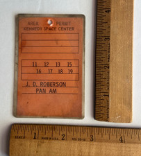 Original 1960s-1970s NASA KSC Area Permit Employee Access Badge #38157 picture
