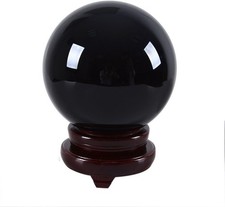 LONGWIN 150mm(5.9 inch) Big Divination Black Crystal Ball for Witchcraft Feng... picture