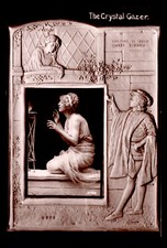 [H4] Postcard RPPC NY, The Crystal (Ball) Gazer Lady in Bas-Relief Sculpture picture