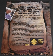 2001 Print Ad Be Flood Alert National Insurance Program FEMA Government Sandbag picture