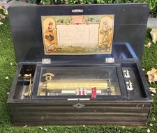 Antique 1885 Mermod Frères Swiss 10-Air Cylinder Music Box Plays Beautifully picture