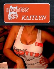 Hooters Uniform Kaitlyn Name Tag waitress bartender  costume picture
