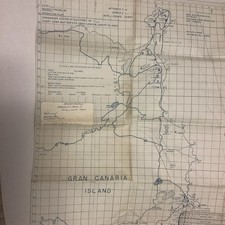 Army Folded Map Service Canary Islands Intelligence Chart WW2? Original? picture