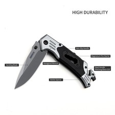 9-in-1 Tactical Folding Knife – EDC Pocket Knife with Fire Starter & Glass Break picture