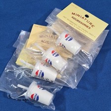 Vintage Miniature Pepsi Cola Soda Fountain Cup Charms Lot Of 4 NIP NOS picture