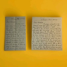 1869 Chicago ALS Pair John M. Varnum Mortgage Finance Pre-Great Chicago Fire picture