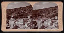 Athens Greece 1902 Theatre of Dionysus Royal Seats Open-Air Theater Stereograph picture