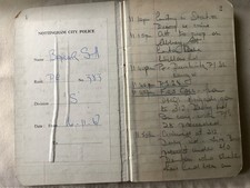 Vintage Nottingham city police pocket notebook 16/11/1967 to 7/1/1968 picture