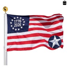 Embroidered 1776 250 Anniversary  Flags 2x3 Outdoor- Betsy Ross 250th 2026 Am... picture