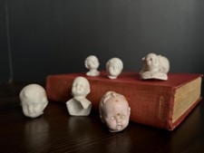 Antique german bisque doll heads: frozen charlotte assemblage parts picture