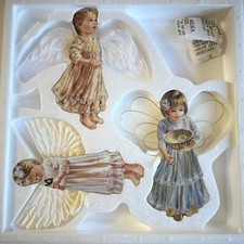 The Bradford Editions Heaven Sent Christmas 3 Ornaments Collection “2000” Angels picture