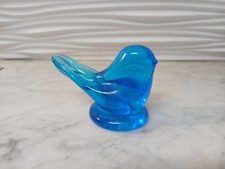 Leo Ward Vintage 1993 Artist Signed Bluebird of Happiness Glass Figurine picture