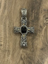 vintage silver tone metal fligre 3D cross religious pendant 52917 Chrome Hearts picture