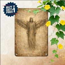 Classic Guardian Angel Wings Seraphic Spiritual Blessing Metal Tin Sign Plaque picture