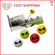 SHMZK 4 PCS Car Antenna Toppers, Funny Halloween Skull Spooky Smile Car Antenna picture