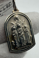 Orthodox Holy Martyrs Faith Hope Love Pendant 925 Sterling Silver Icon - 4.95g picture