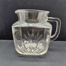 Vintage 1950’s Federal Clear Glass Juice Square Pitcher With Star On Bottom picture