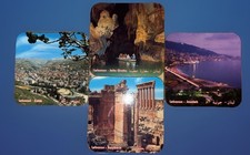 LEBANON SET OF 4 COASTERS: JELTA GROTTO, JOUNIEH, BAALBECK, ZAHLE picture