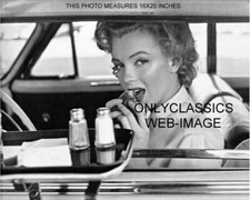 1952 SEXY BLONDE MARILYN MONROE DRIVE-IN CADILLAC AUTO CANDID 16x20 PHOTO PINUP picture