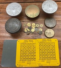 LOT RETIRED BLM US FOREST SERVICE CADASTRAL SURVEY CORNER MARKERS, SIGNS, TOKENS picture