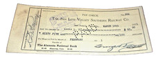 1931 SAN LUIS VALLEY SOUTHERN RAILWAY SAN ACACIO COLORADO EMPLOYEE PAY CHECK picture