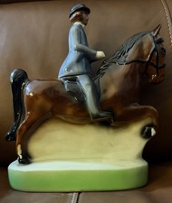 VINTAGE 1974 EZRA BROOKS HORSE + JOCKEY EQUESTRIAN DECANTER picture