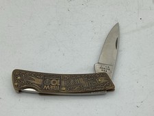 Vintage IBEW UTICA FOLDING POCKET KNIFE 1891/1991-100 YEARS OF SERVICE V1 picture