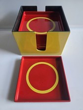 GREAT MID-CENTURY SET OF 6 HARD PLASTIC DRINK COASTERS FROM MID-CENTURY HOME picture