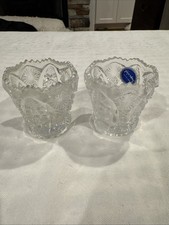 1960's Imperial Clear Cut Glass Bellaire Toothpick Holder Mini Vase 2.5