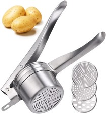 Potato Ricer Masher 2 in 1 Heavy Stainless Steel Press Mashed Potatoes Kitchen picture