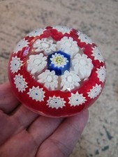 Murano MILLEFIORI Art Glass Paperweight floral Size 3