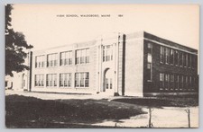 Waldoboro ME Maine High School c1930s Vintage Postcard picture