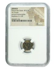 NGC King of Judaea AE Herod The Great (40-4 BC) Bronze Prutah High Grade picture