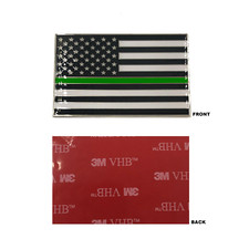 DL9-04 Thin Green Line US Flag Vehicle Emblem high-end metal decal with 3M VHB T picture