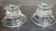 Clear Glass Candleholders-2.5 Inches Tall- Set Of 2 picture