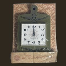 NIB VTG Avocado Green Cutting Board Wall Clock MCM General Electric Kitchen USA picture